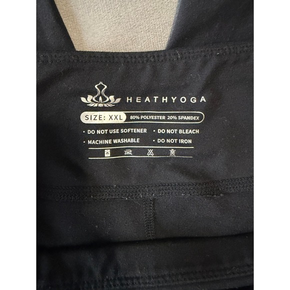 Heathyoga Black Flare Yoga Pants with Pockets Womens XXL Bootcut Activewear - Picture 4 of 4